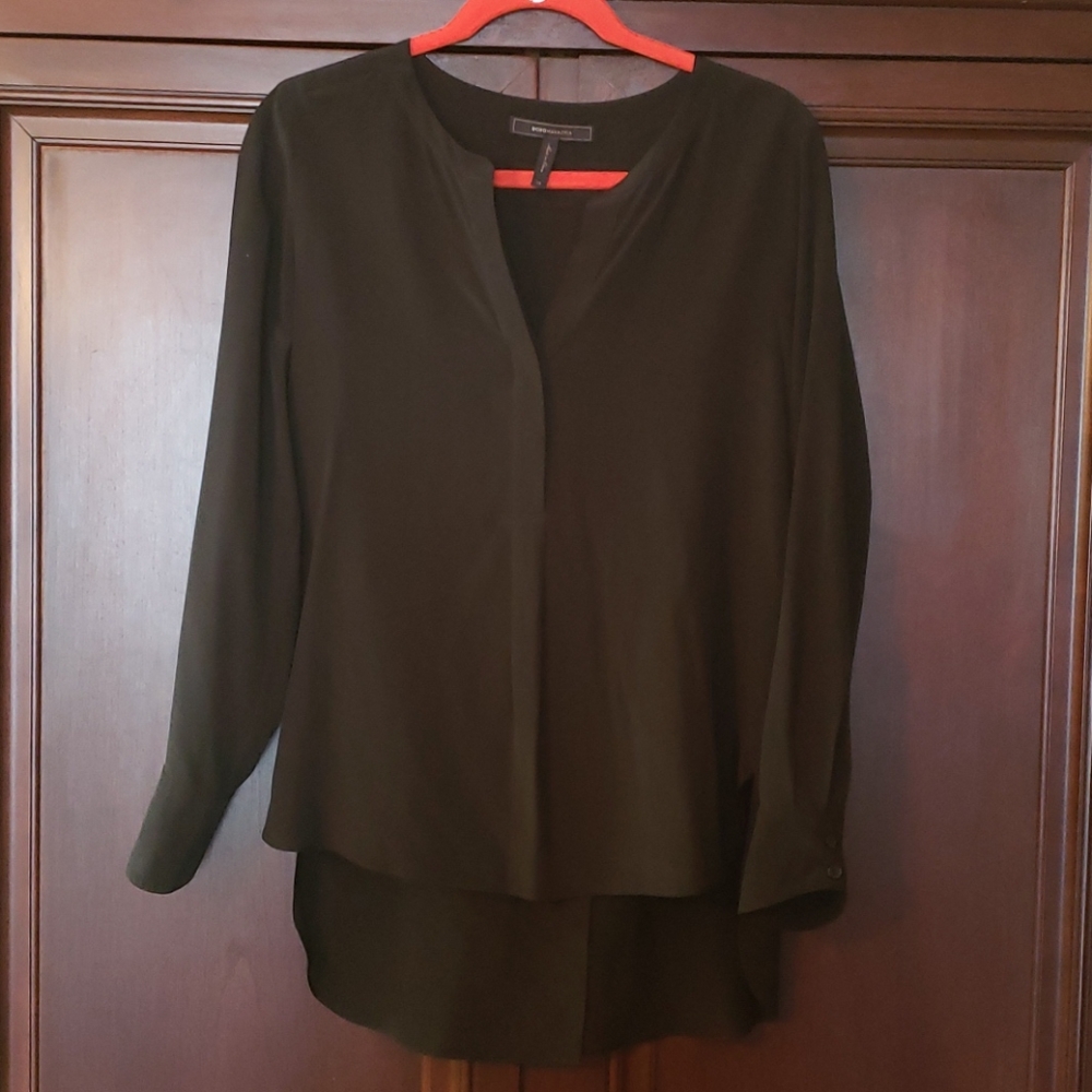 BCBG Silk V-neck Blouse